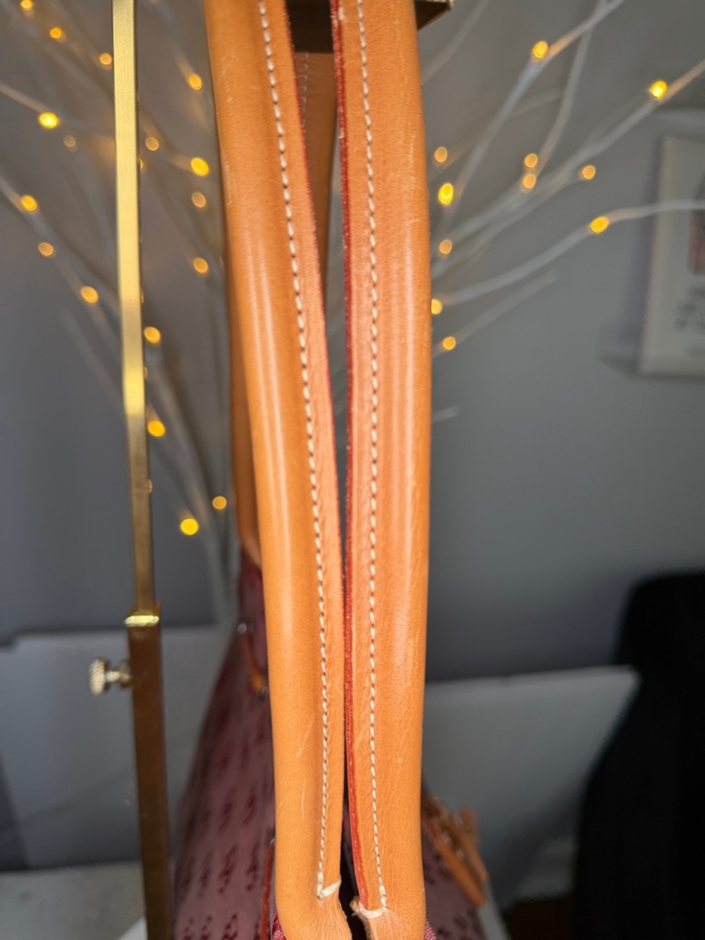 Dooney and Burke EUC like new pink/ted tassel shoulder tote 14 X 11 1/2 5 deep - Picture 5 of 9